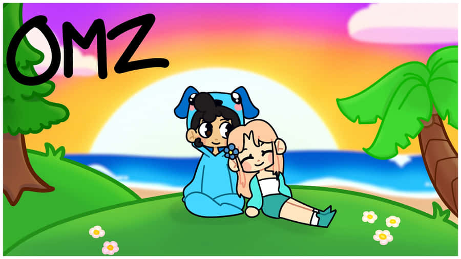 Omz Characters By The Beach Wallpaper