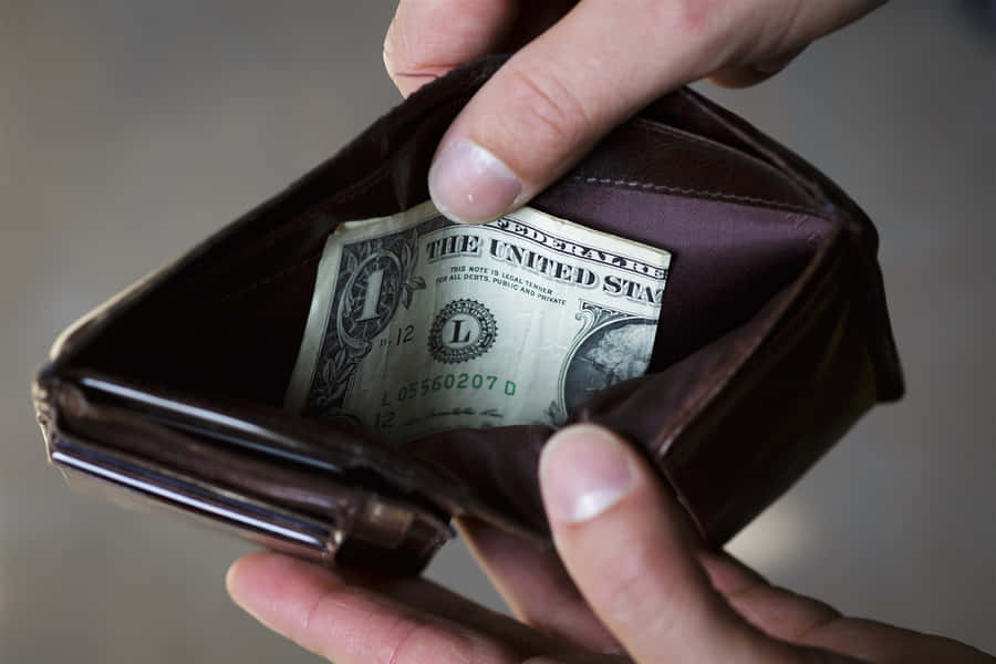 One Dollar Billin Leather Wallet Wallpaper