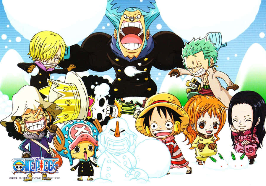 One Piece Chibi Snowballs Wallpaper