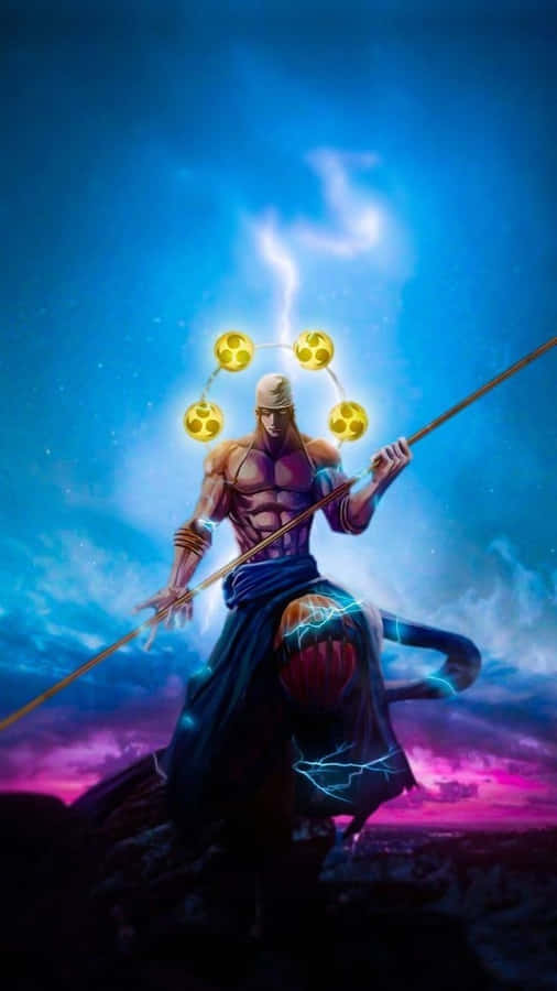 One Piece Enel - The Lightining God Soars In The Sky Wallpaper