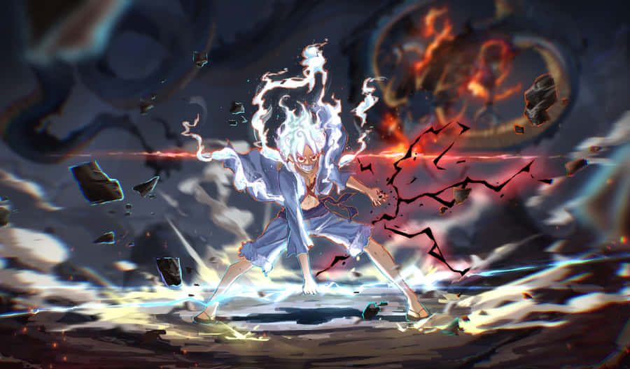 One Piece Gear5 Luffy Power Up Wallpaper