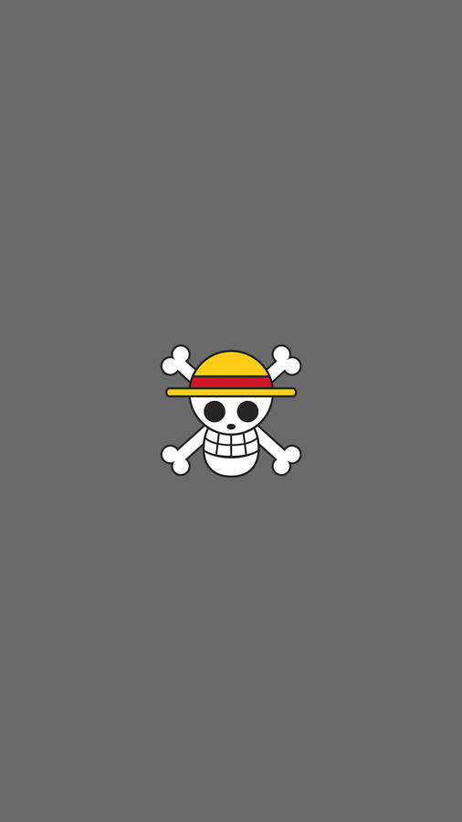 One Piece Logo Gray Wallpaper