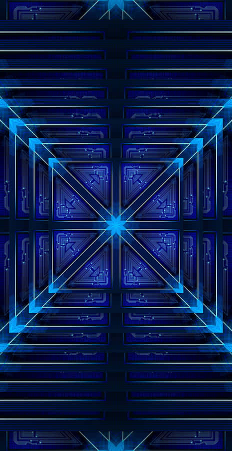 Optical Illusion Of Connected Blue Boxes Wallpaper