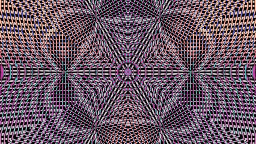 Optical Illusion Pattern In Black And White Spirals Wallpaper