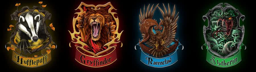 Optimizing The Five Houses Of Hogwarts Wallpaper