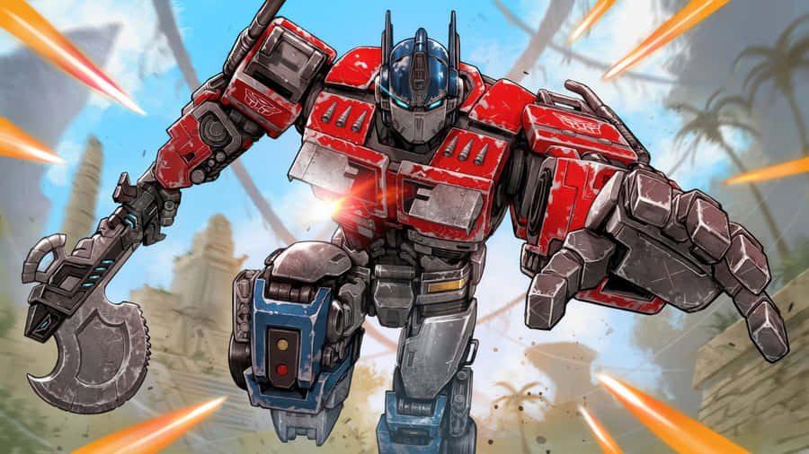 Optimus Prime In Action Wallpaper