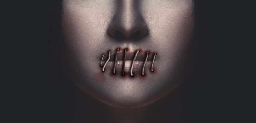 Oral Mouth Sewed Wallpaper