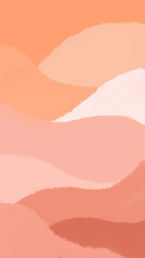 Orange Aesthetic Waves Painting Wallpaper