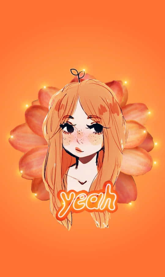 Orange Anime Flower Girl Wallpaper