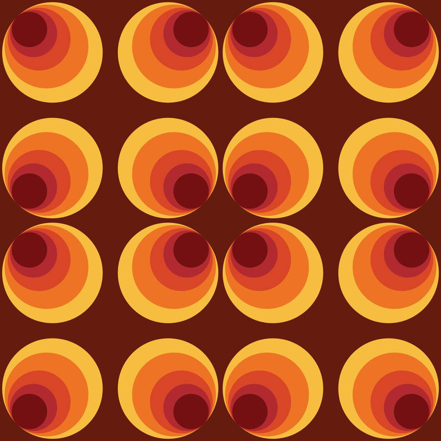 Orange Circle Patterns Wallpaper