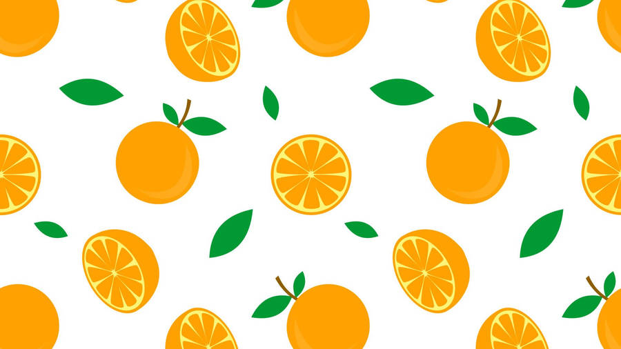 Orange Fruit Pattern Wallpaper