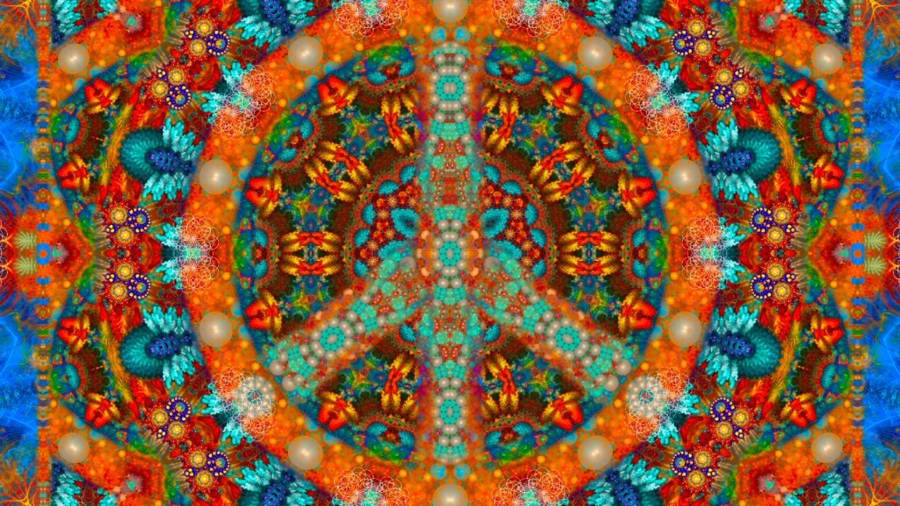 Orange Peace Mandala Wallpaper