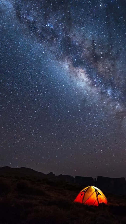 Orange Tent With Light Wallpaper