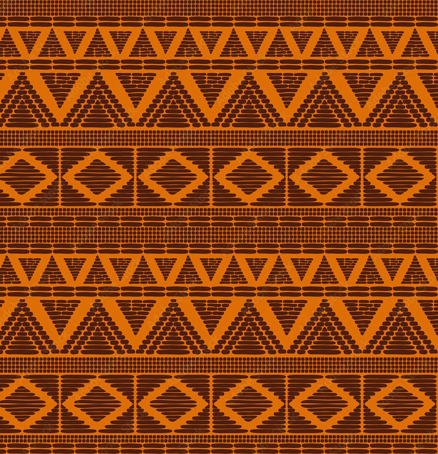 Orange Tribal Pattern Wallpaper