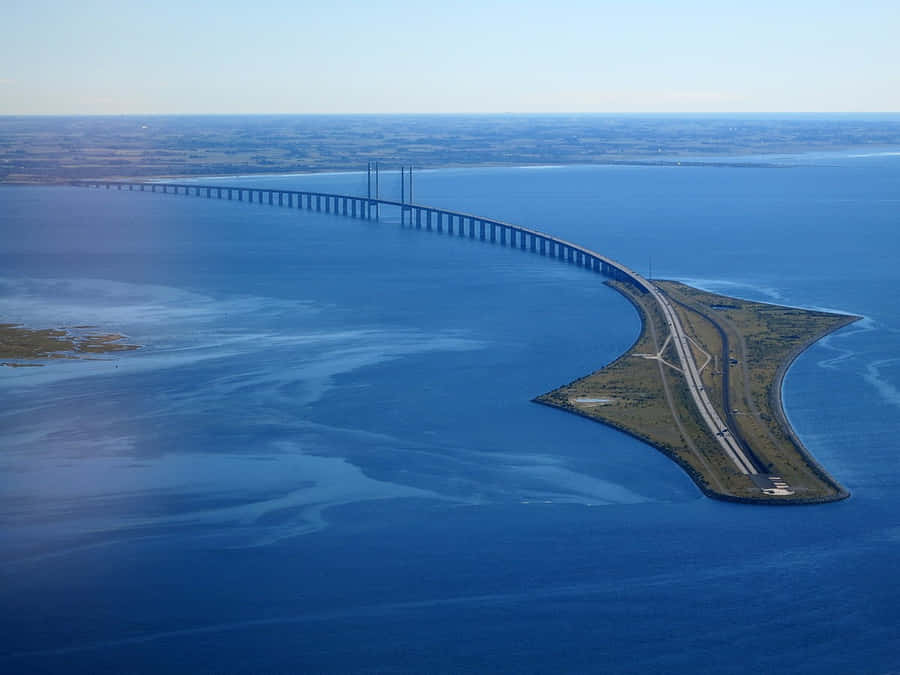 Oresund Bridge Bird's Eye Underground Wallpaper