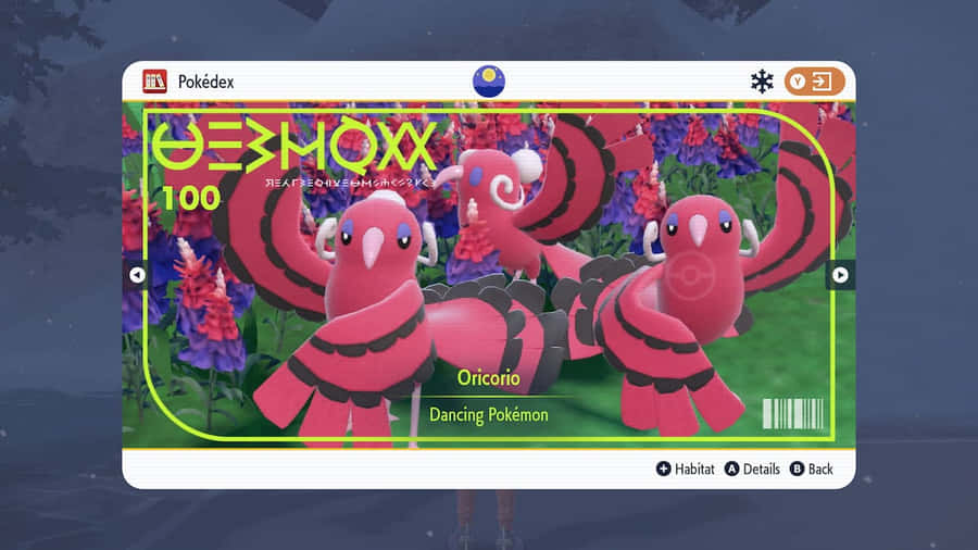 Oricorio Pokedex Entry Wallpaper