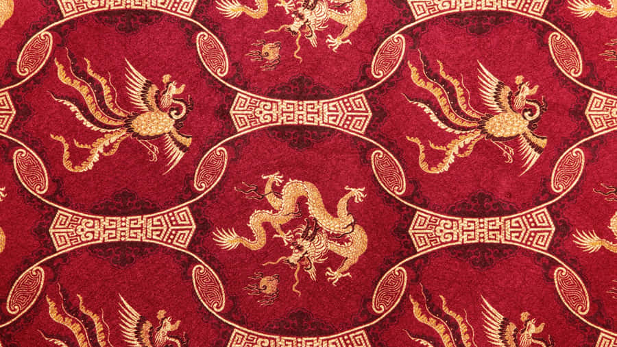 Oriental Dragon Pattern Wallpaper