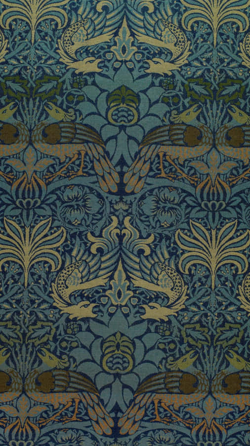 Oriental Floral Bird Pattern Wallpaper