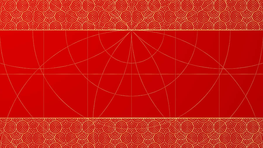 Oriental Red Pattern Design Wallpaper