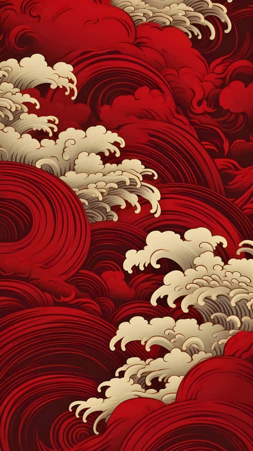 Oriental Wave Pattern Wallpaper