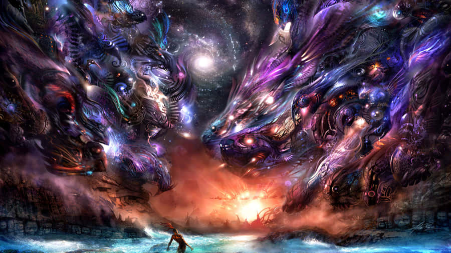 Original Abstract Painting In Shades Of Beige And Brown Wallpaper