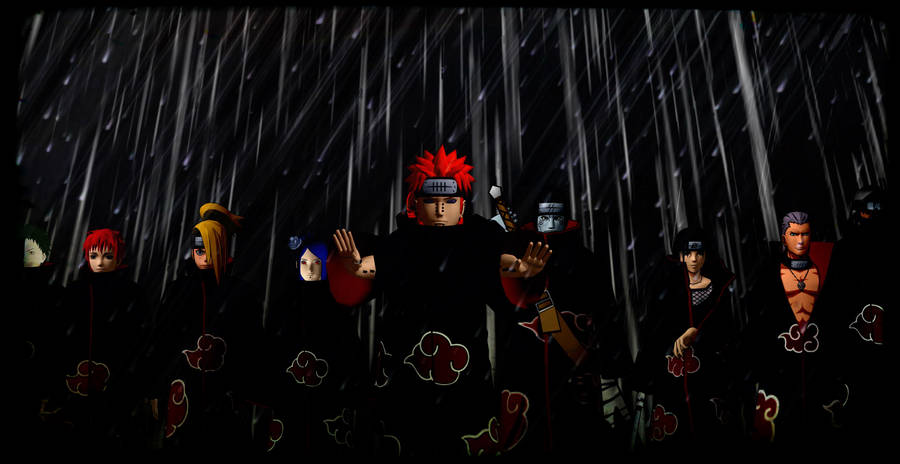 Original Akatsuki In Akatsuki Cloud Robes Wallpaper