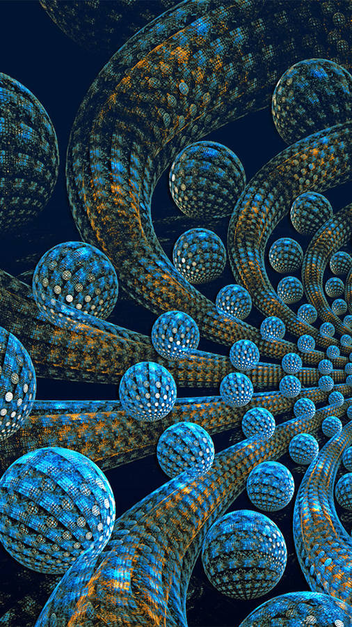 Ornate Blue Spheres Iphone 6s Plus Wallpaper