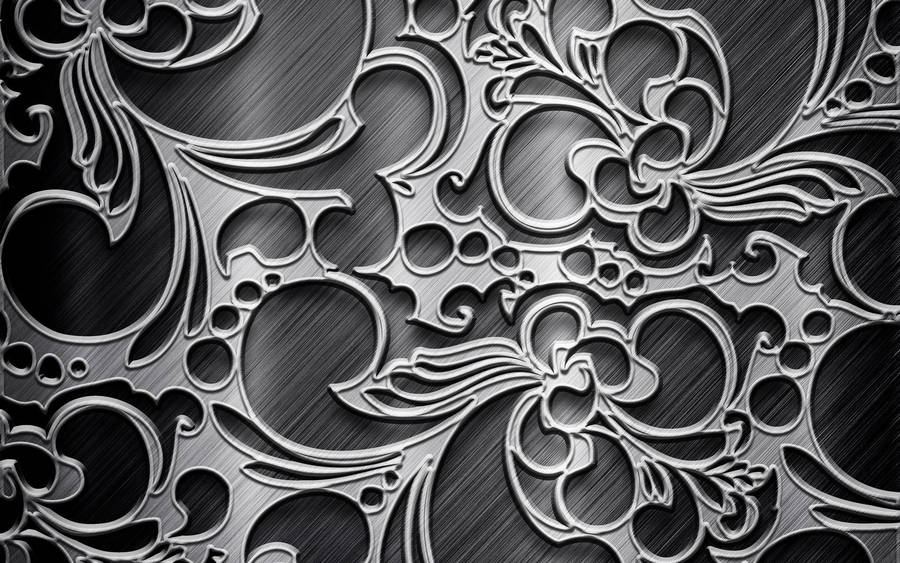 Ornate Patterned Metal Texture Wallpaper