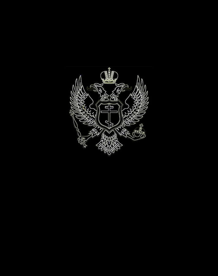 Orthodox Eagle Emblem Black Background Wallpaper