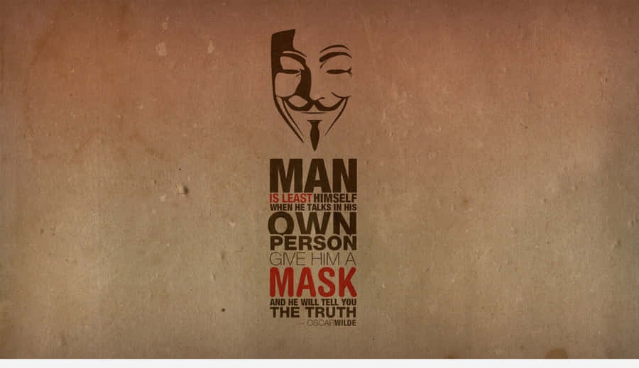 Oscar Wilde Quote Mask Illustration Wallpaper