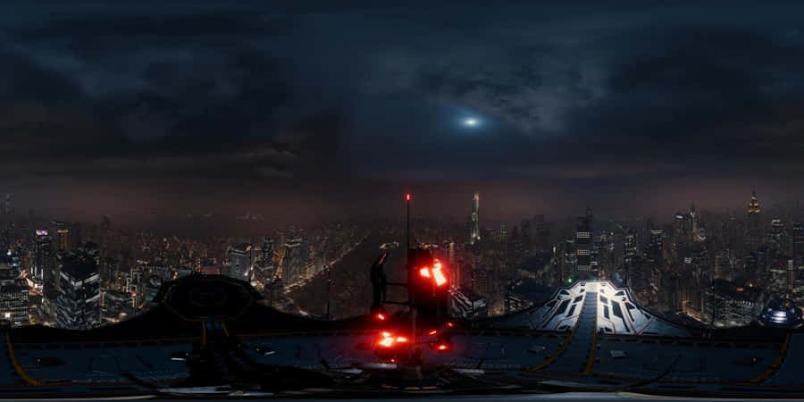 Oscorp Tower Helipad Night View Wallpaper