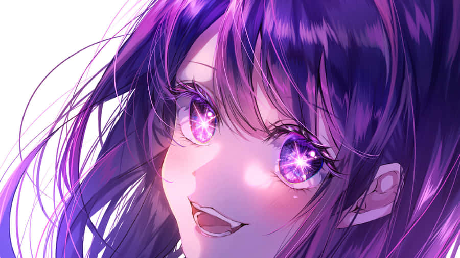 Oshi No Ko Stunning Purple Eyes Wallpaper