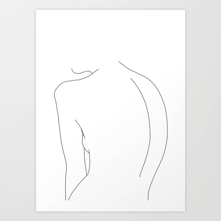 Outline Curved Back Art Wallpaper