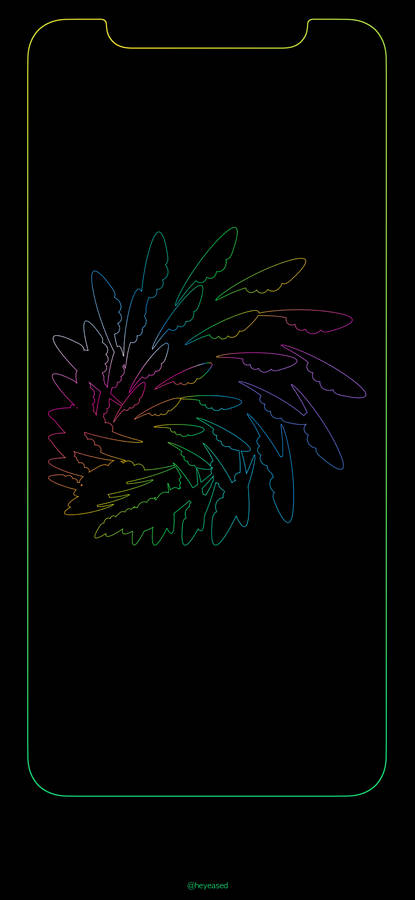 Outline Iphone Screen Gradient Rainbow Wallpaper