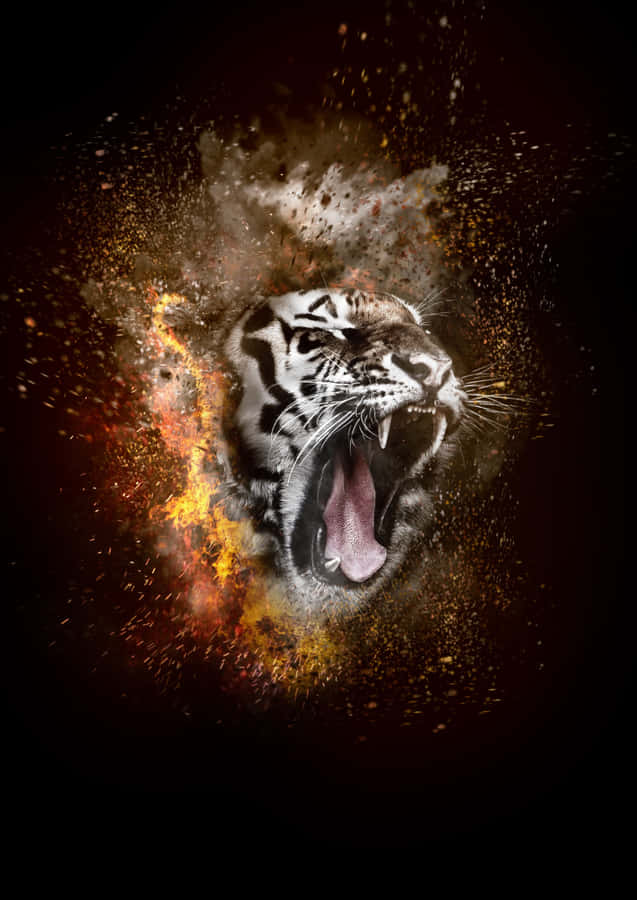 Overt White Tiger Explosions Wallpaper