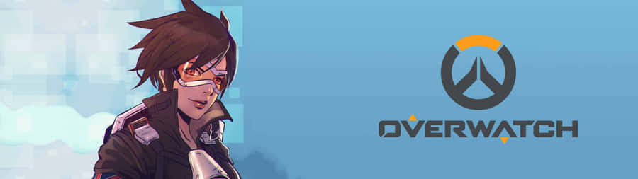 Overwatch - A Girl With Glasses And A Blue Background Wallpaper