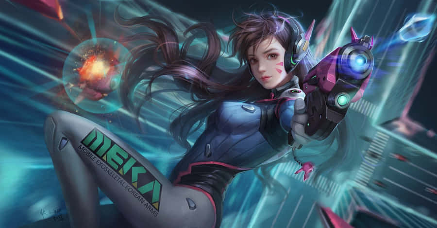 Overwatch Cute Gamer Character Dva Wallpaper