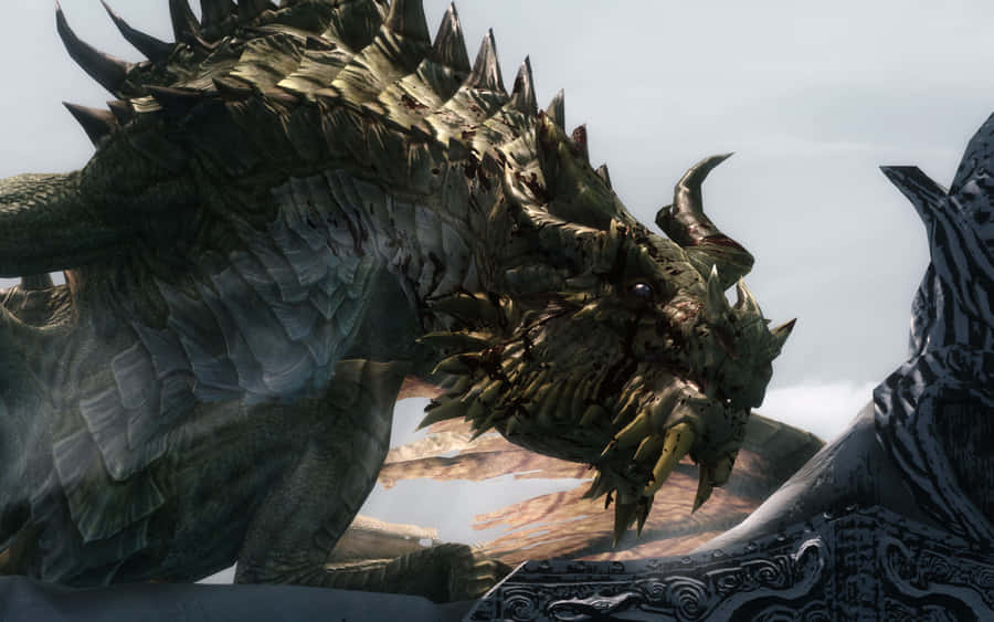 Paarthurnax Perched On The Throat Of The World In Skyrim Wallpaper