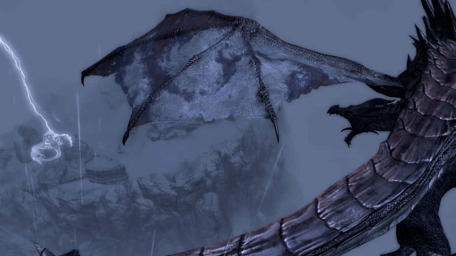 Paarthurnax, The Ancient Dragon Atop The Throat Of The World In Skyrim Wallpaper