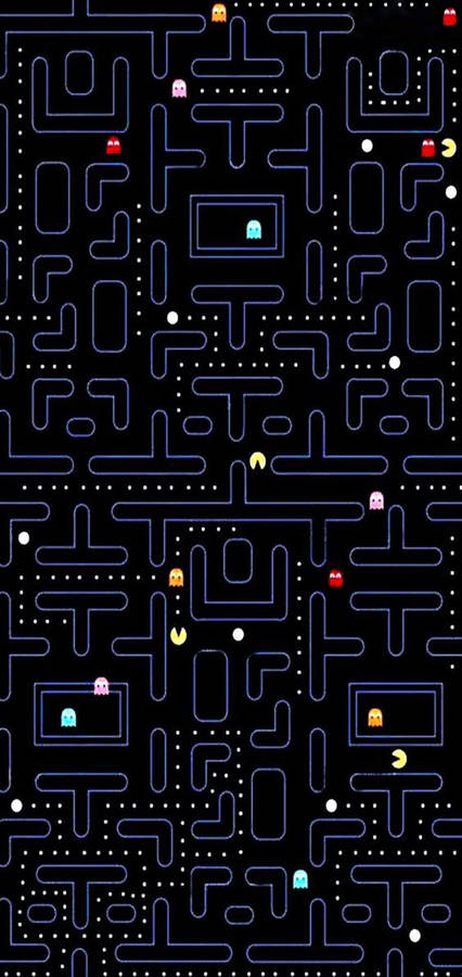 Pac-man Interface On The Samsung Galaxy S10 Plus Wallpaper