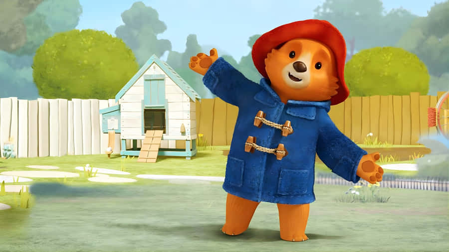 Paddington Bear In Garden Wallpaper