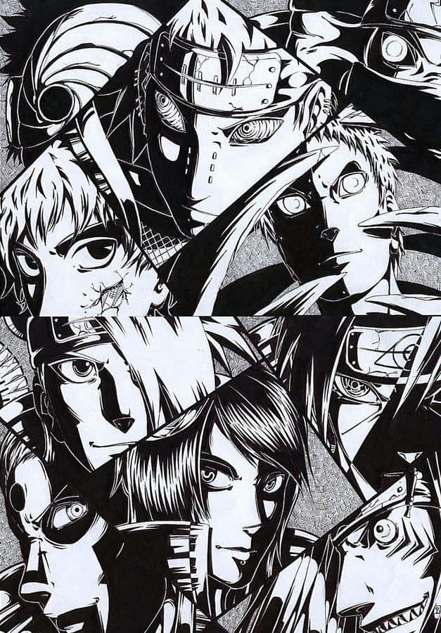 Painting Of Akatsuki From The Anime Naruto Wallpaper