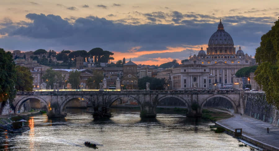 Panoramic View Of Castel Santangelo Wallpaper