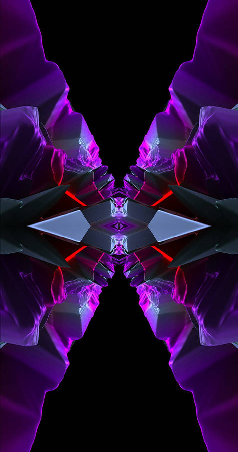 Parallel Violet Crystals Mobile 3d Wallpaper