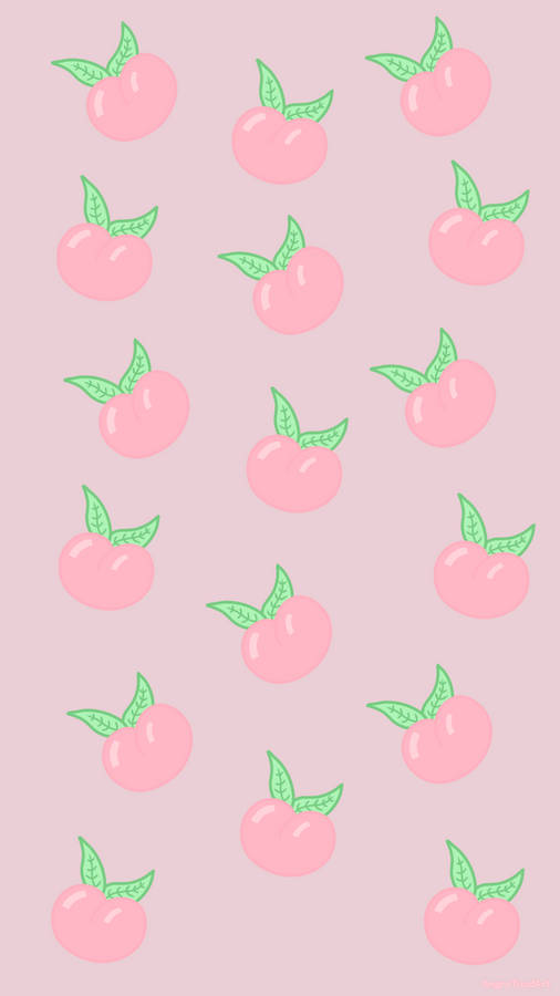 Pastel Aesthetic Peaches Pattern Wallpaper