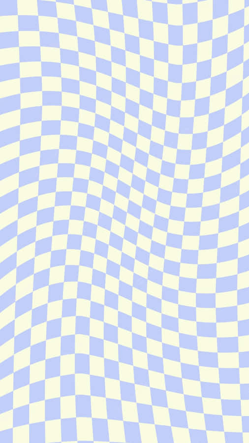 Pastel Blue Aesthetic Checkered Warped Wallpaper
