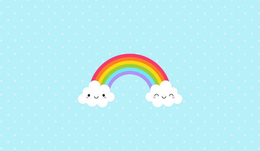 Pastel Blue Rainbow Wallpaper