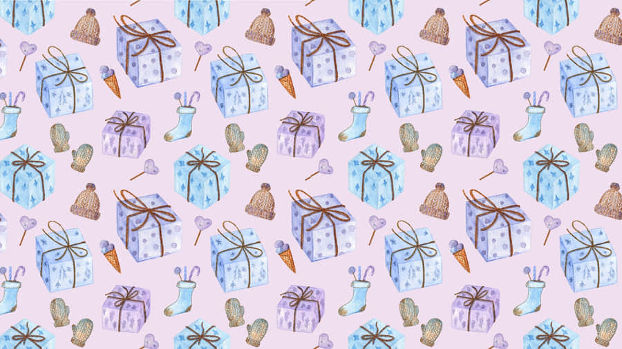 Pastel Gift Wrapping Pattern Wallpaper