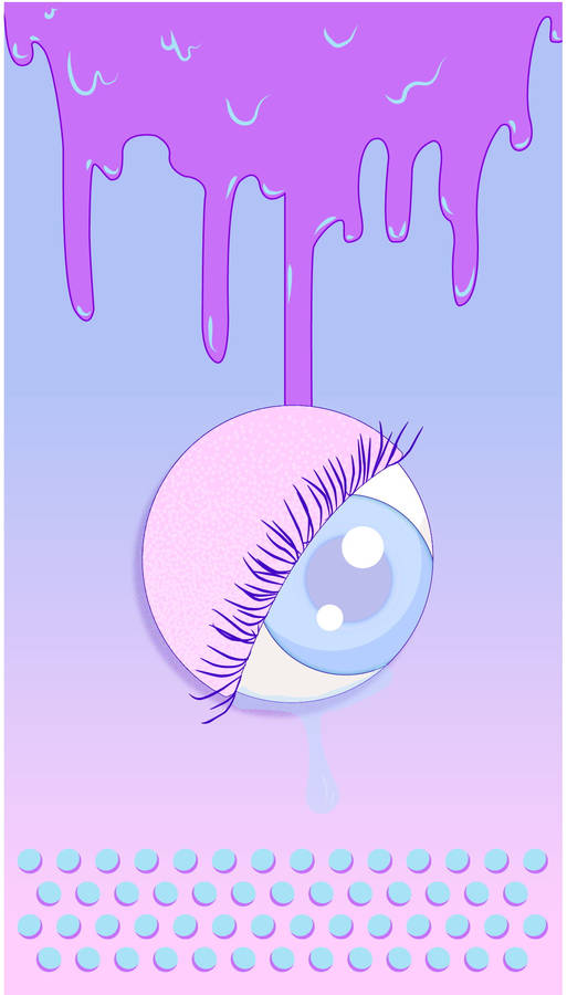 Pastel Goth Dripping Eyes Wallpaper
