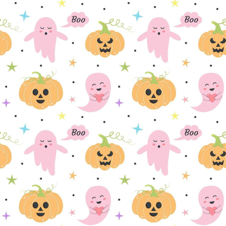 Pastel Halloween Pattern Wallpaper